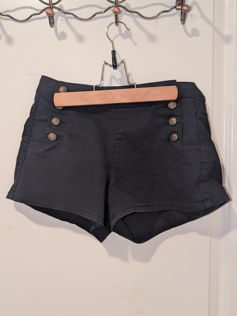 Blackheart Hottopic Black High-Waist Sailor Button Shorts